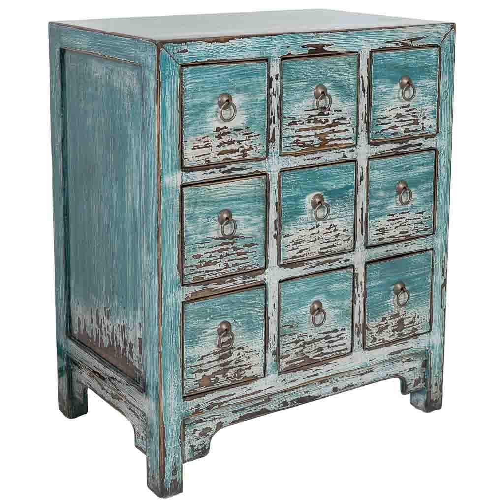 Wonderlust Deco - Comoda de madera azul 62x40x74h cm Azul 62x40x74h cm