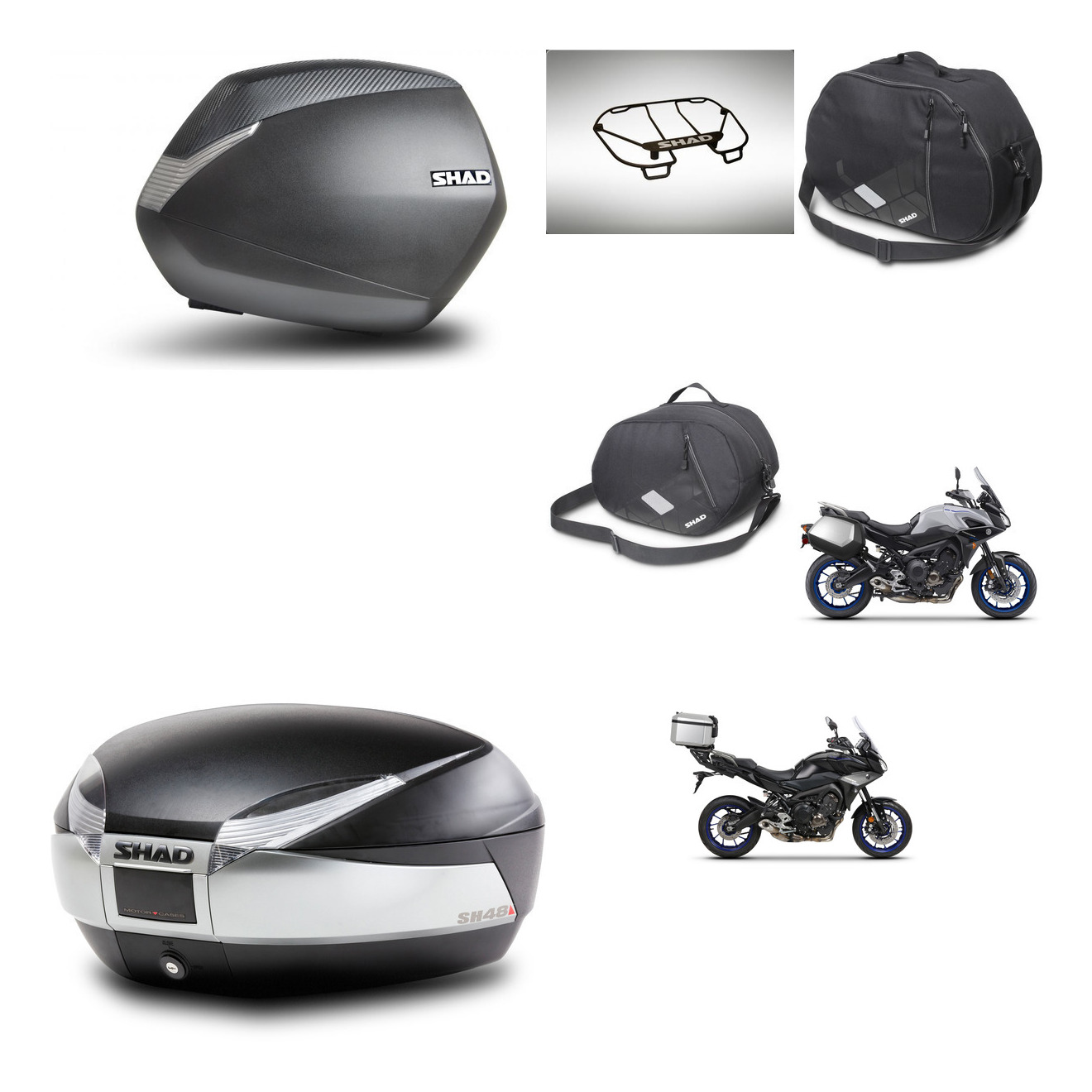 Baul Trasero + Maletas Laterales + Accesorios + Herraje 3P + Herraje Montaje Sh36 Sh 36 Sh48 Titanium Premium KIT-270171