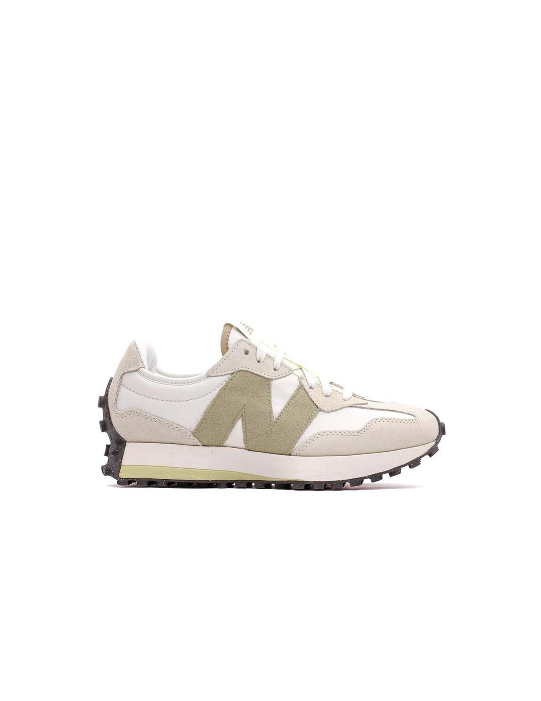 New Balance 327 Blanca Verde Zapatilla Piel y Tejido Sintético Cómoda y Ligera - Diseño Icónico