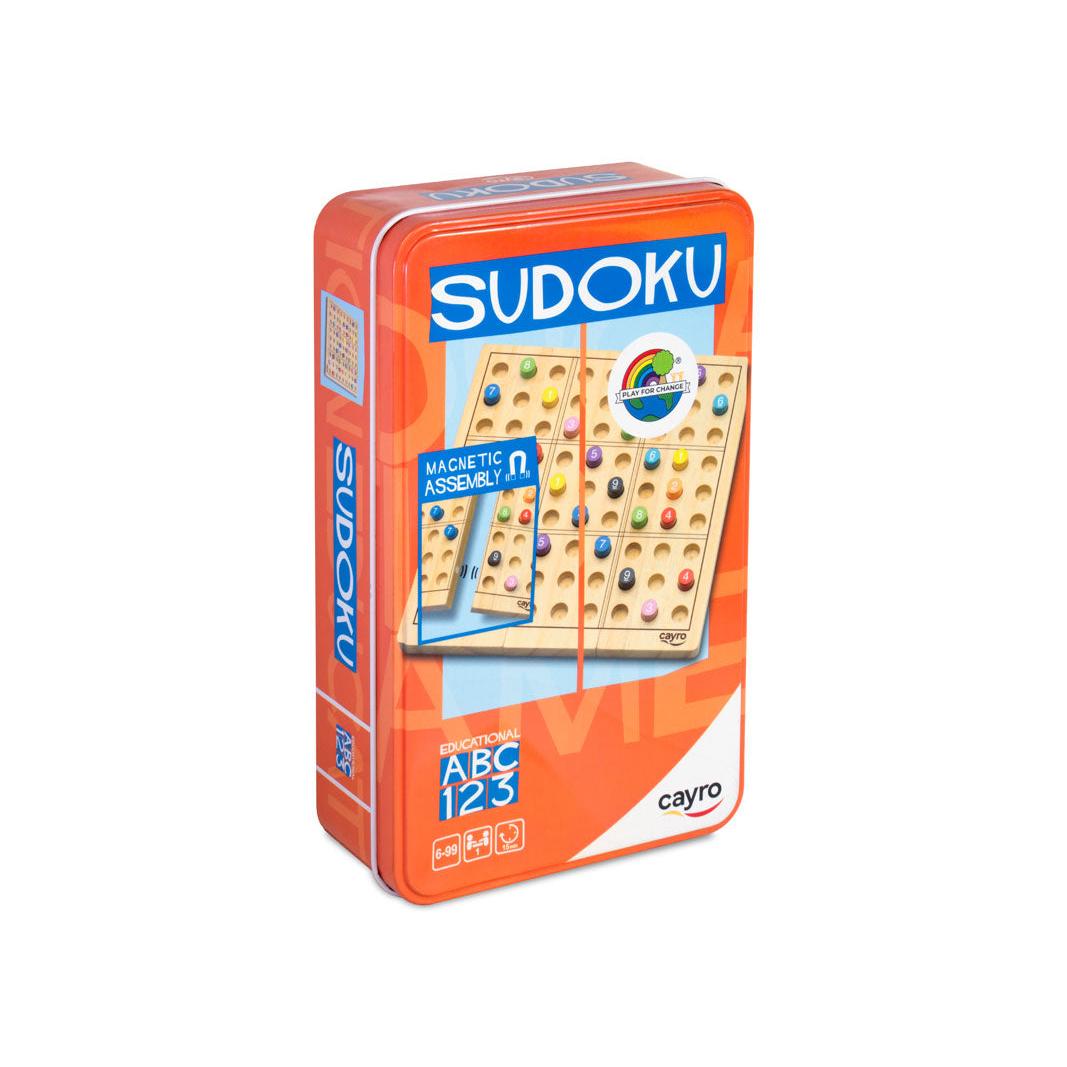 Cayro Travel Sudoku Metal Box - Portable Logic Game for 2-6 Players, Spanish Edition with High-Quality Materials, Perfect for Family Fun and Game Nights. Ideal for Ages 8+, CE Certified, Compact Design for Travel.