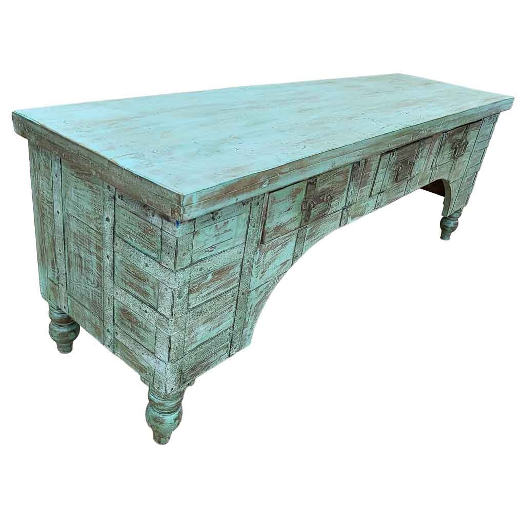 Wonderlust Deco - Mueble bajo de madera artesanal 165-175x45x57h cm Verde 165-175x45x57h cm