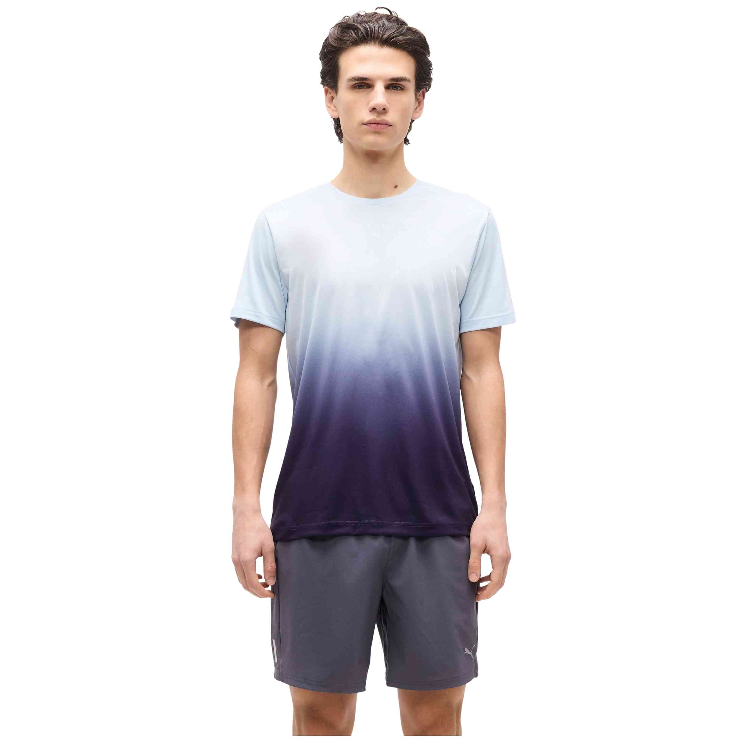 Camiseta Puma modelo M Puma X Hyrox Poly en color Celeste