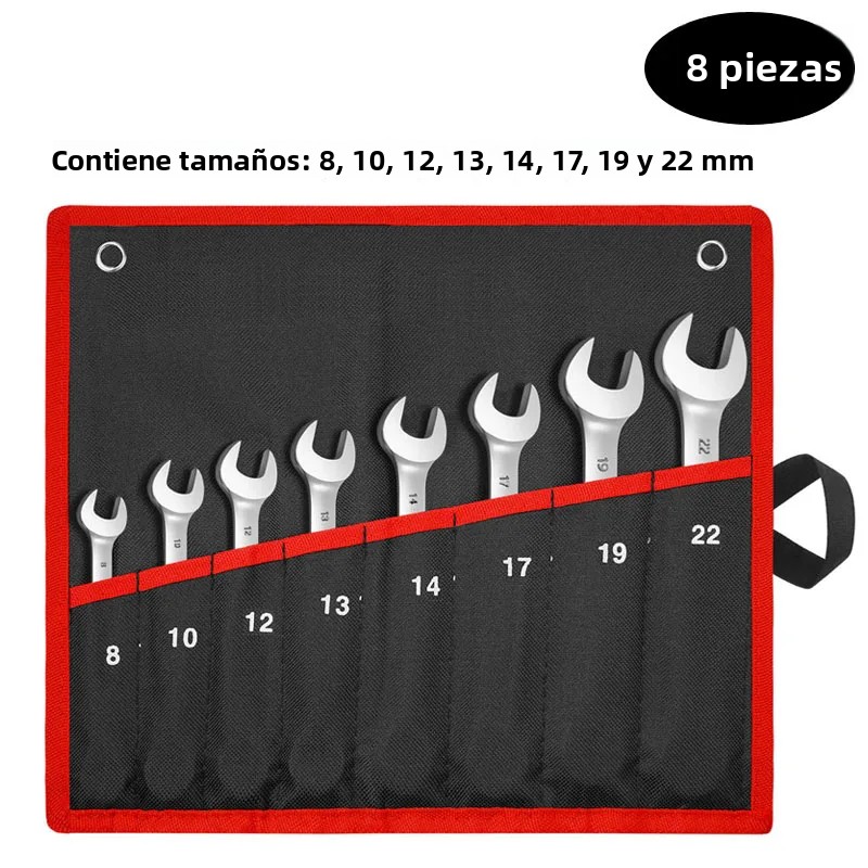 TK Juego De Llaves De Eje Ratchett 5/6/7/12PCS Herramientas De Reparación De Coche Llave De Ajuste Spanner De Acero Cr-V