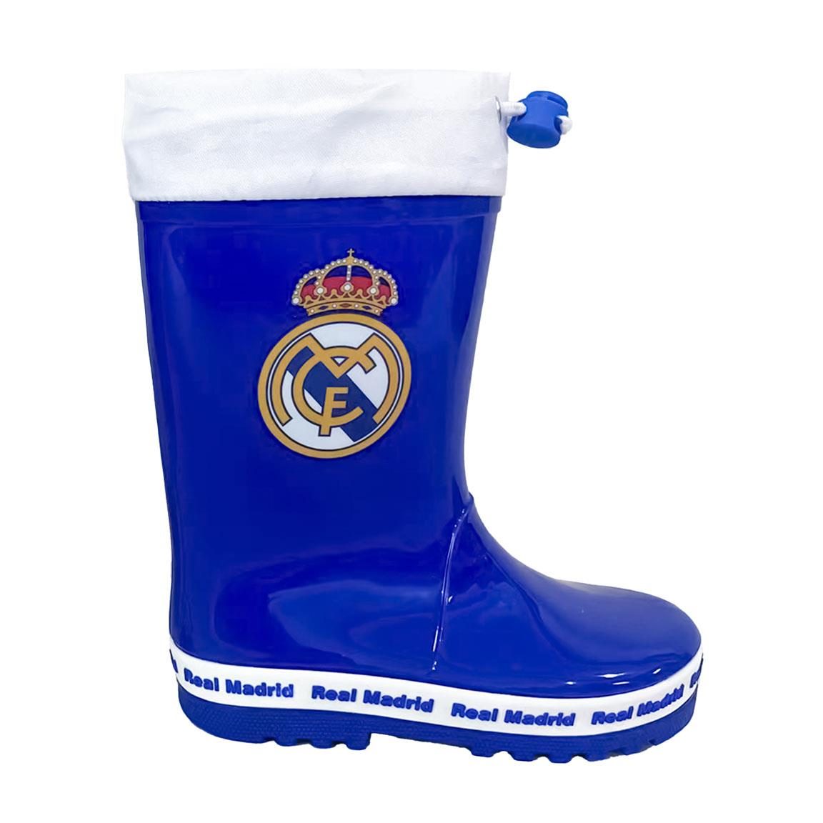 CERDÁ LIFE'S LITTLE MOMENTS | Botas de Lluvia Real Madrid para Niños y Niñas - Botas de Agua Infantiles de PVC con Forro Textil, Suela Antideslizante y Licencia Oficial, Calzado Impermeable para Días de Lluvia y Cole
