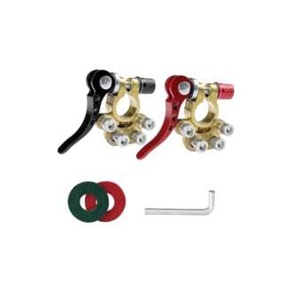 CA 2 terminales de batería de cobre, conector rápido positivo-negativo puro con almohadilla anticorrosión, para coches, camiones, barcos y autocaravanas