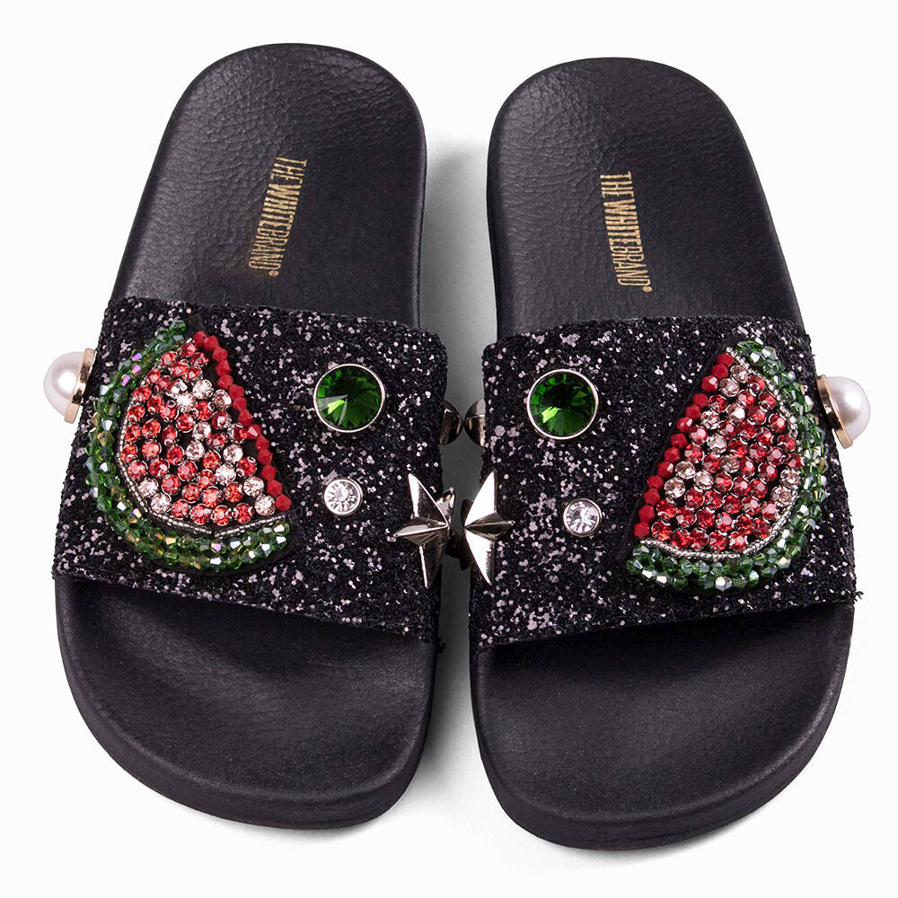 Sandalias Planas TheWhiteBrand para Mujer, Cómodas y de Moda, Diseño Fresco con Temática de Sandía