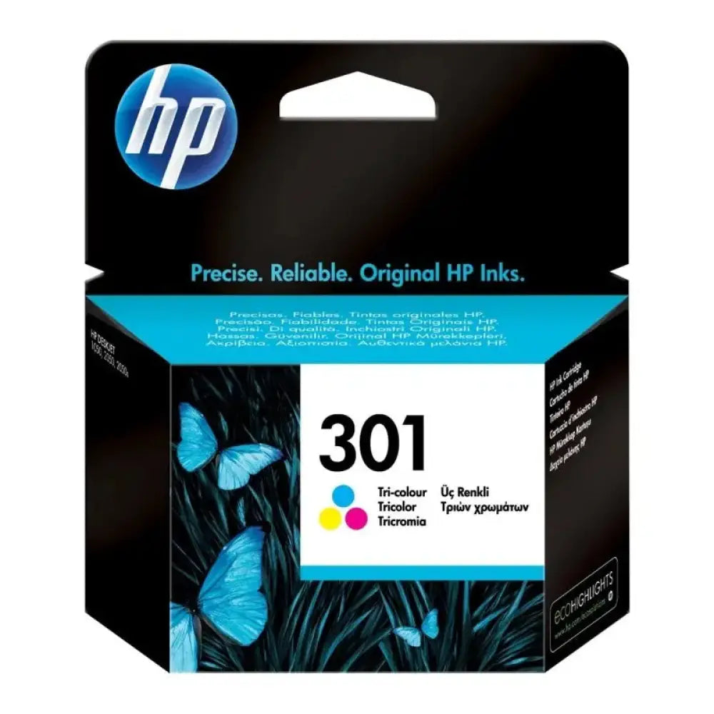 HP - Cartucho de tinta 301 color original con tecnología de inyección de tinta para HP DeskJet 2540, rendimiento estándar, 3 ml, tricolor