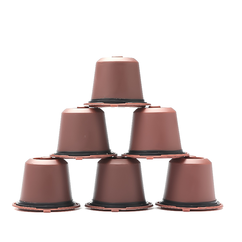 TK 3/6PCS Cápsulas Reutilizables Para Nespresso Recargables Con Cuchara Y Cepillo Material De Plástico Y Acero Inoxidable