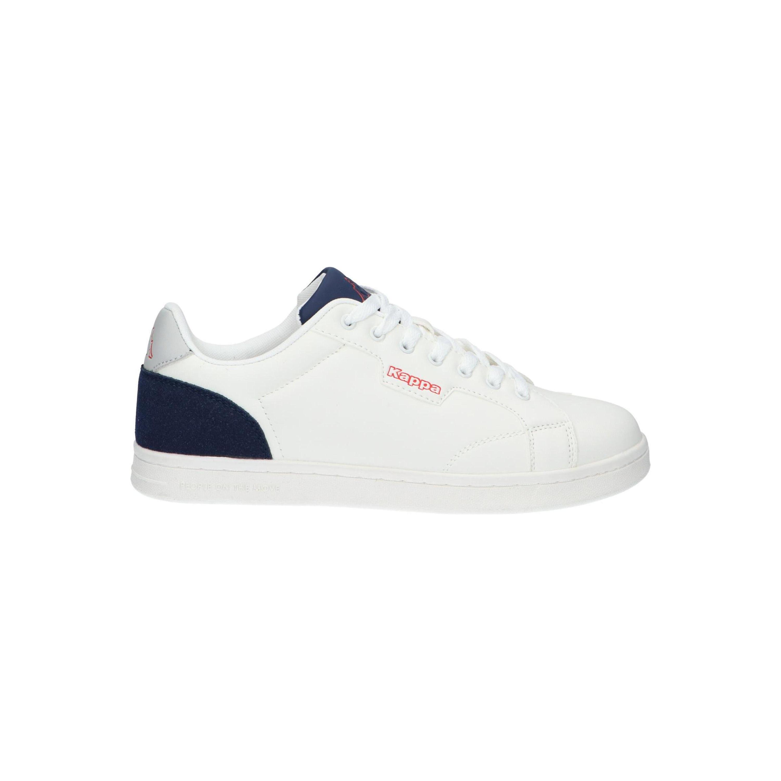 White Kappa Casual Sneakers for Men, lightweight synthetic leather, textile lining, lace-up closure, closed toe, perfect for autumn and spring walking, breathable and comfortable men's sneakers for daily wear.
