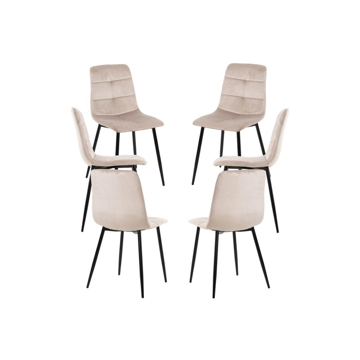 Regalos Miguel - Packs Sillas Comedor - Pack 6 Sillas Daris Terciopelo - Beige