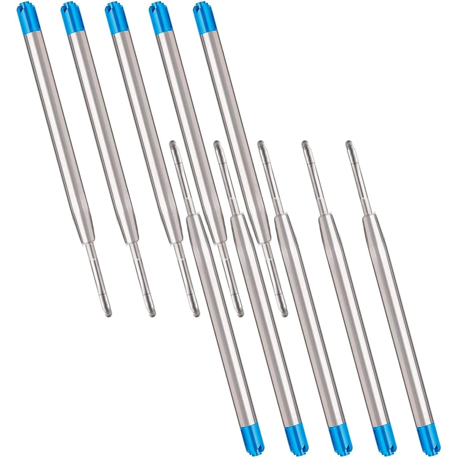 10 accesorios de bolígrafo, recambio de bolígrafo metálico de gran capacidad para format G2, recambio de bolígrafo Parker compatibles, color de escritura Azul