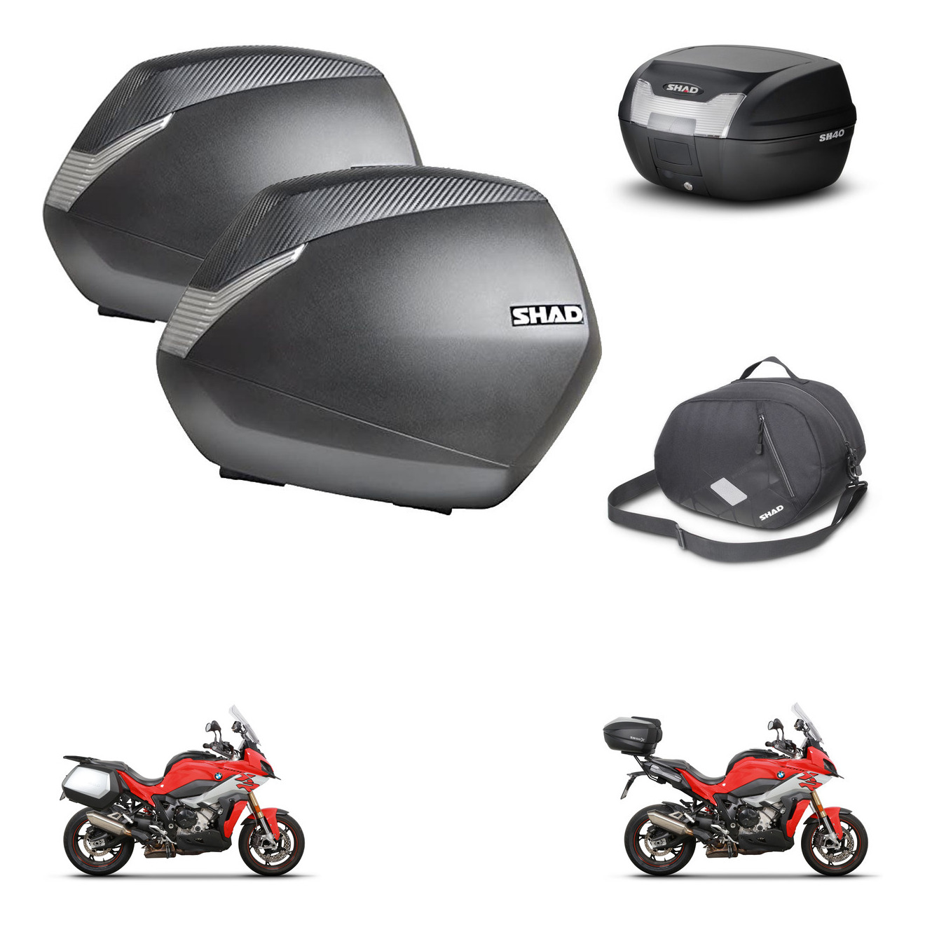 Baul Trasero + Maletas Laterales + Bolsa Interna + Herraje Montaje + Herraje 3P Sh36 Sh 36 Sh40 Sh 40 2011 KIT-248265