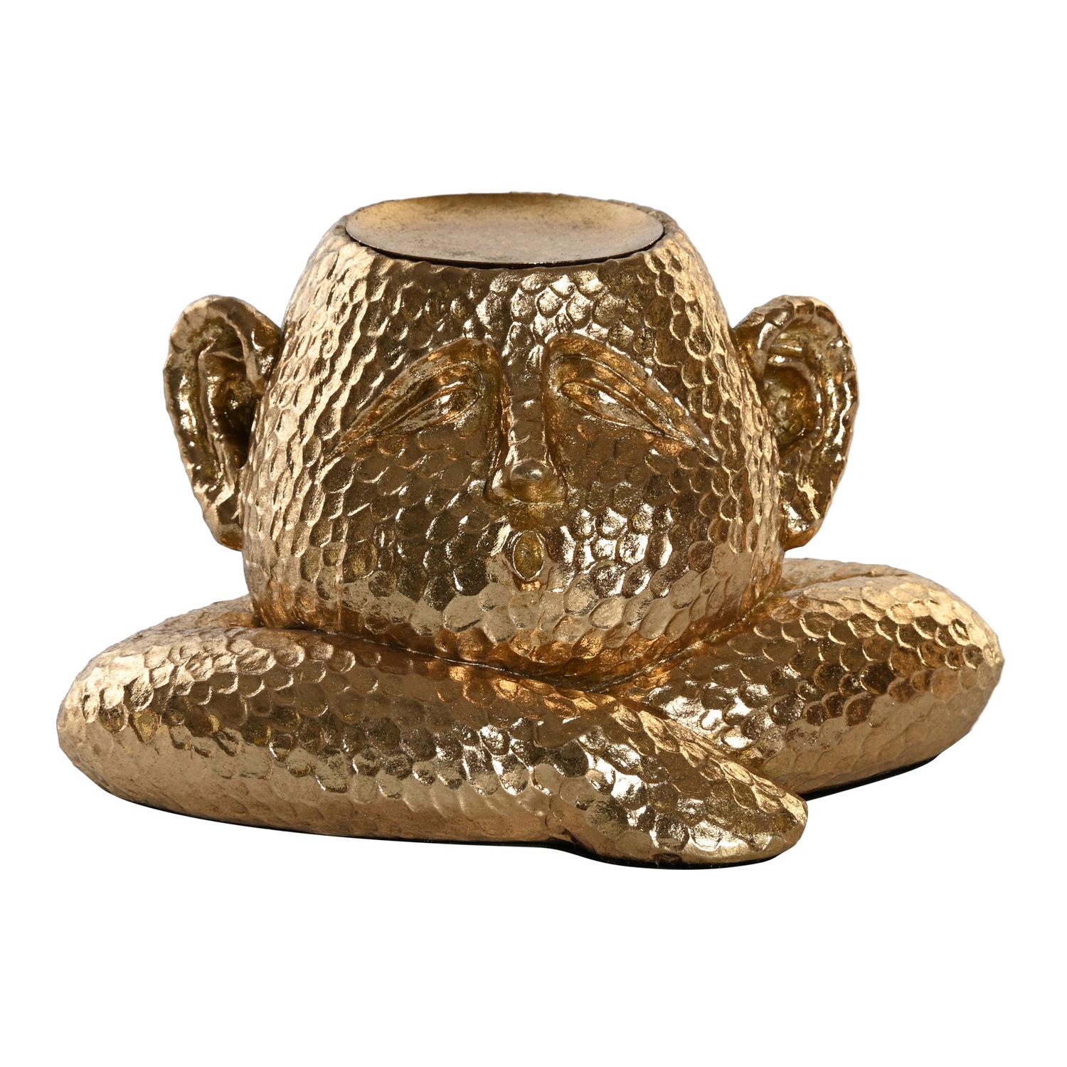 PORTAVELA RESINA 21X15X12 PERSONA DORADO PV199253