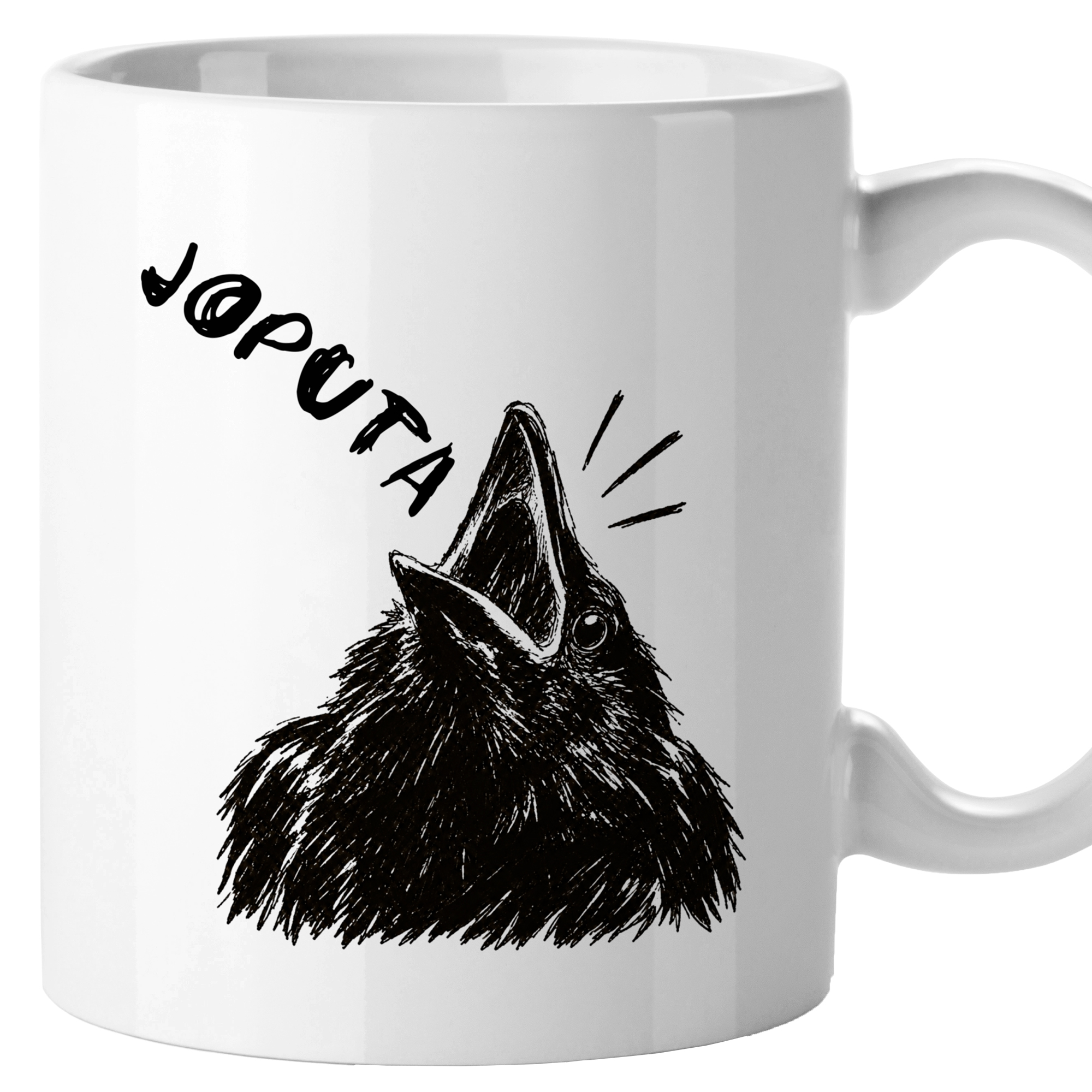 El Kraken - Taza divertida cuervo 'jop*ta' de cerámica 330 mL , tazas originales, mensaje gracioso, humor, ideal para amigo invisible, compañeros de trabajo, oficina