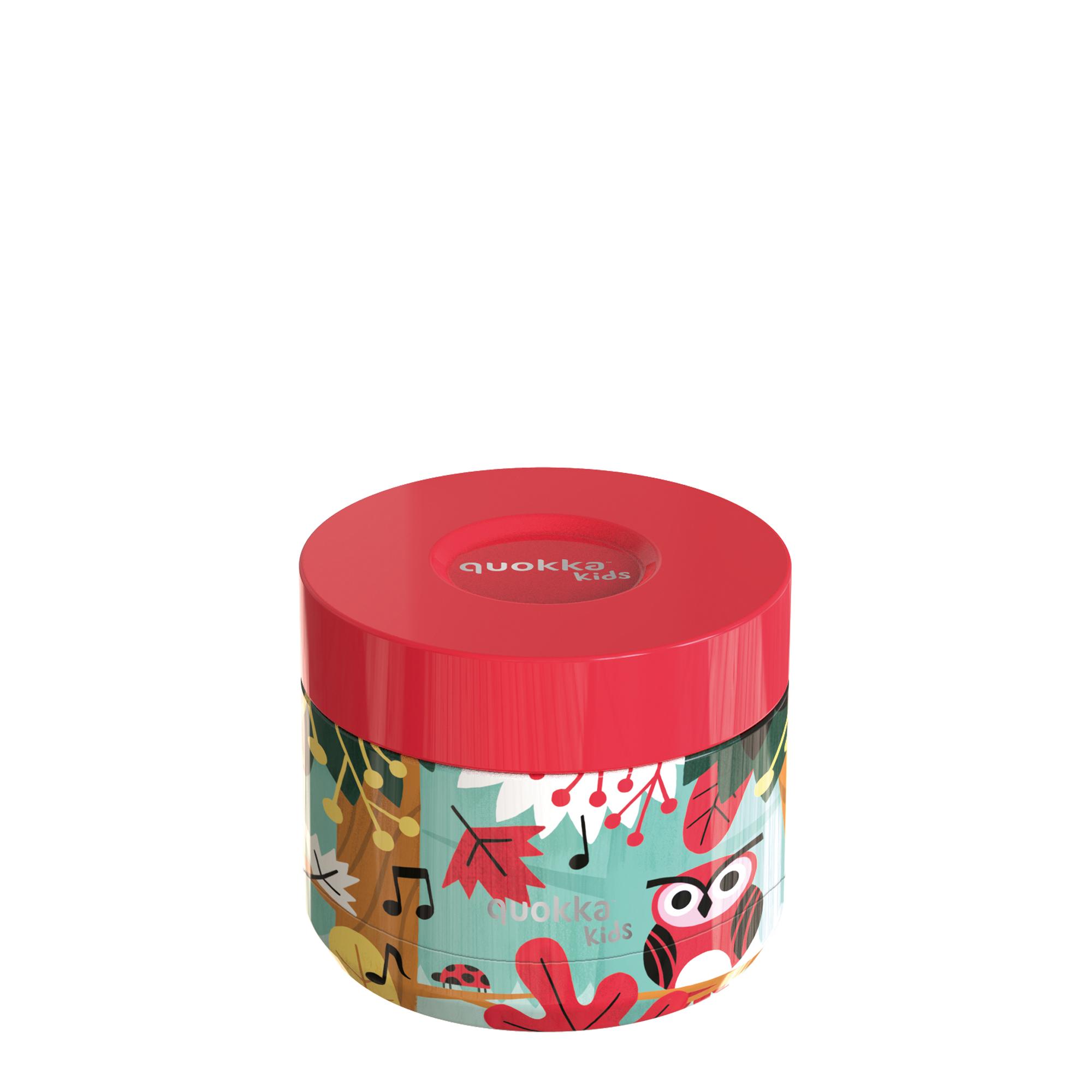 Quokka - Recipiente térmico para comida 360 ml de acero inoxidable con diseño Whim Grove Birds, ideal para colegio y excursiones