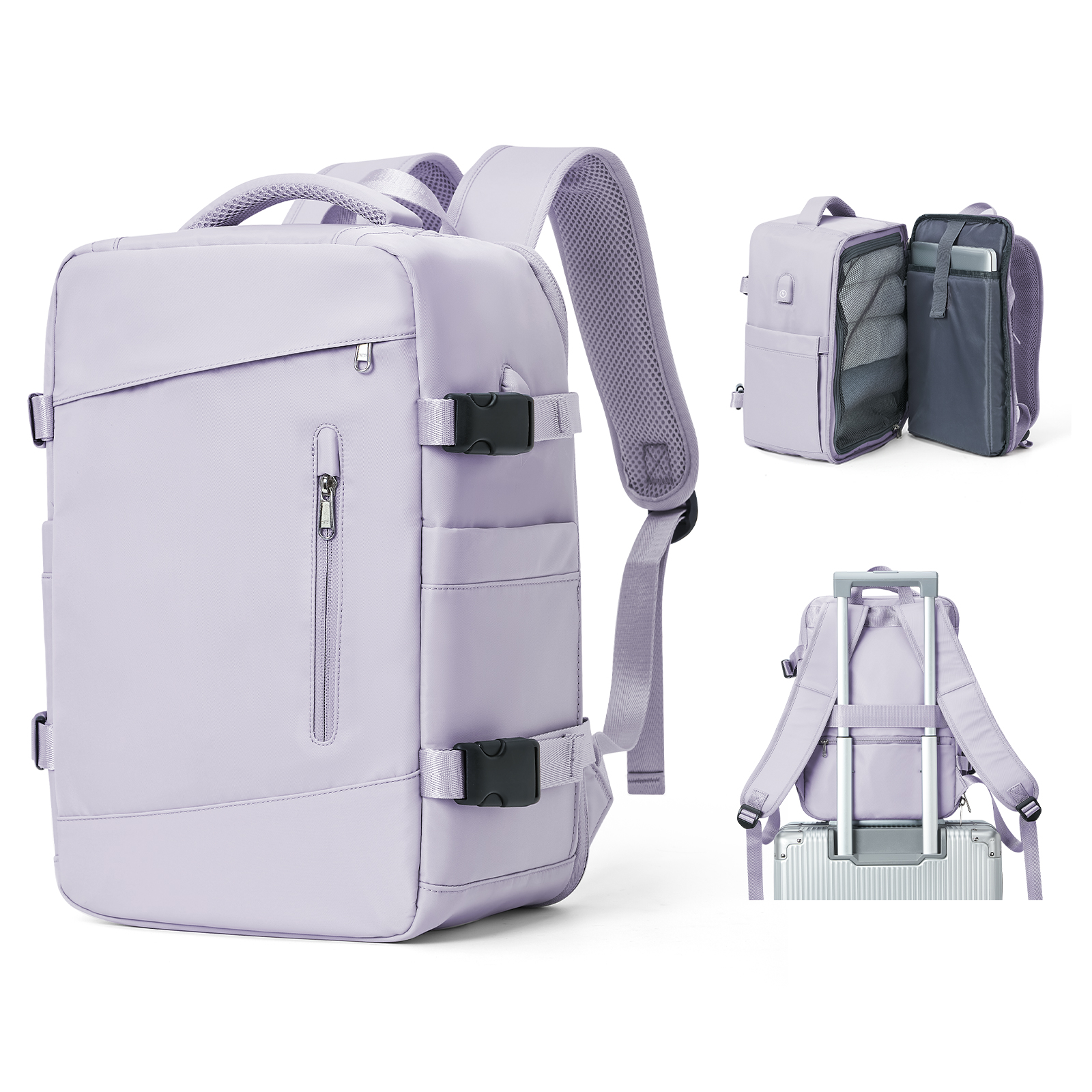 TK Mochila de viaje para hombre y mujer, Maleta de viaje para avión, 40x20x25