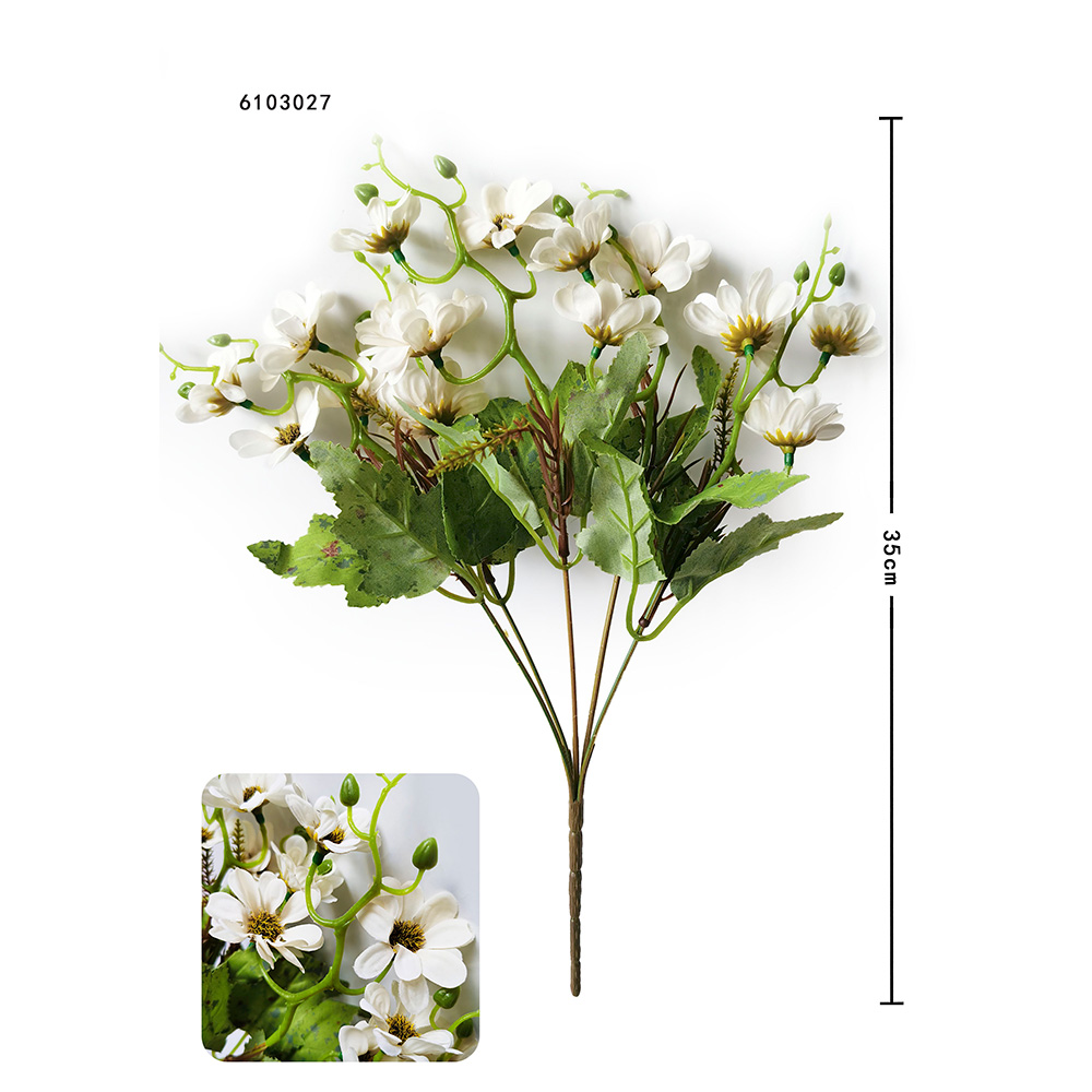 Poenia Arte Floral - Flores y Plantas Artificiales - Ramo Floral Decorativo 35cm (3pcs)