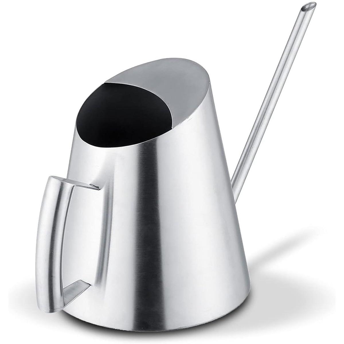 Regadera de 390 ml, regadera de acero inoxidable para plantas de jardín, para uso interior y exterior.