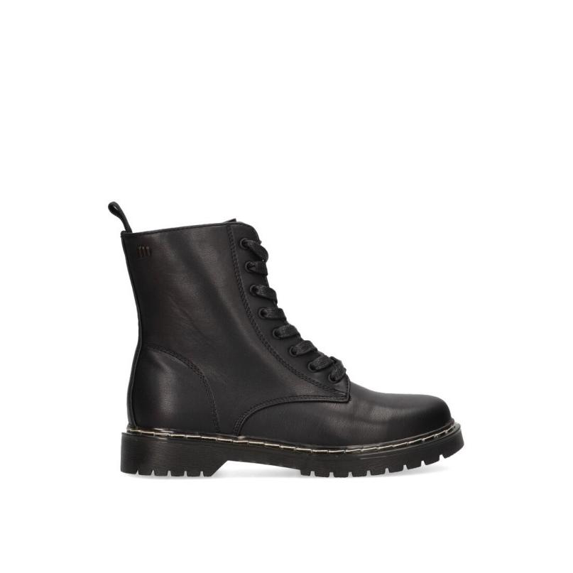 Botin Militar Mustang - Mujer - Suela Plana - Modelo 50192 - Color Negro