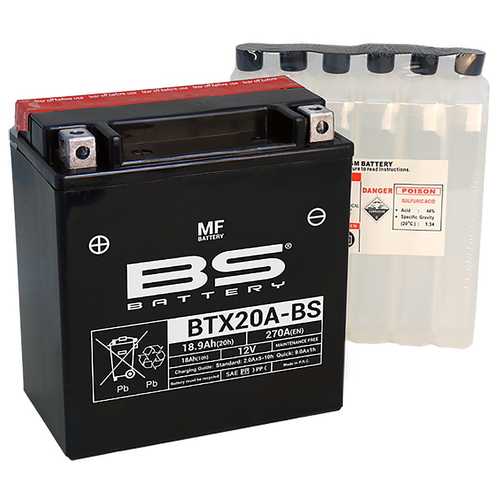 Batería Sin Mantenimiento Bs Btx20a-Bs De 12V Y 18.9Ah Para Motocicletas Y Más 15240