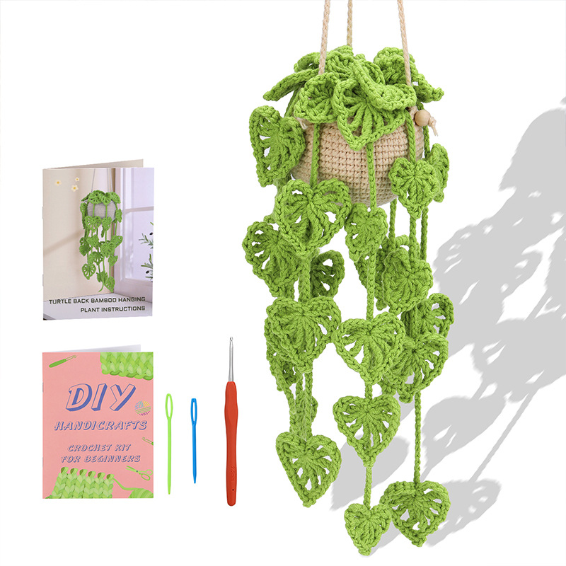 Macrame Plant Hanger Kit for Beginners, DIY Hanging Basket Planter with English Instructions, Cotton Rope for Home Decor