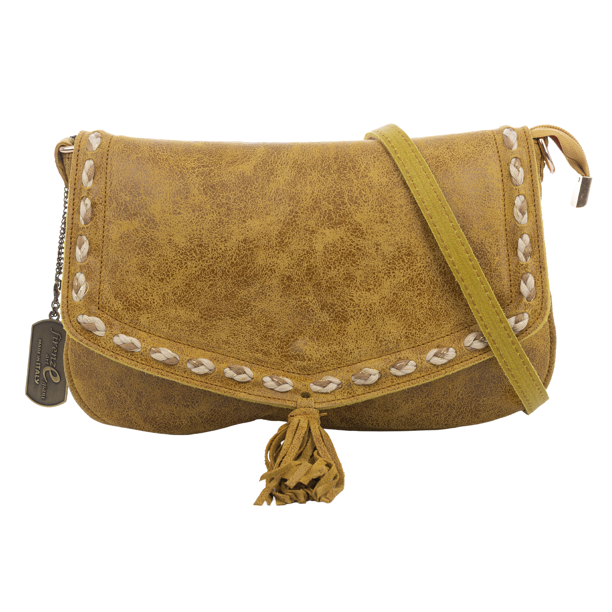 Belmonte Bolso bandolera Mujer. Piel auténtica Gamuza Lavado a la Piedra