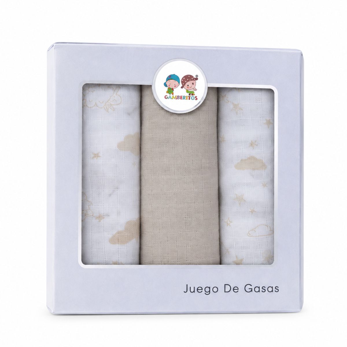 Pack 3 gasas estampadas 70x70cm 10812, marca Gamberritos