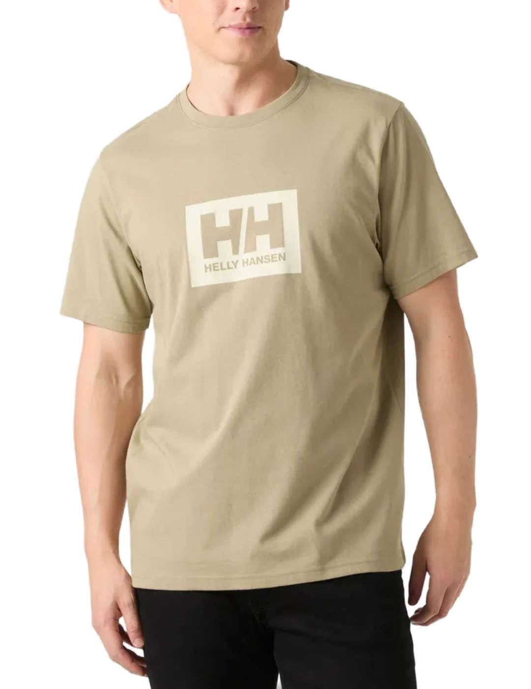 Camiseta Helly Hansen Box beige manga corta para hombre