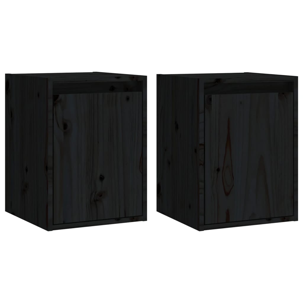 vidaXL Armario de pared 2 uds madera maciza de pino 30x30x40 cm Natural, Blanco, Gris Mueble Almacenaje Estantería para Oficina, Estudio, Dormitorio Estantería/Librería/ mueble de Almacenamiento