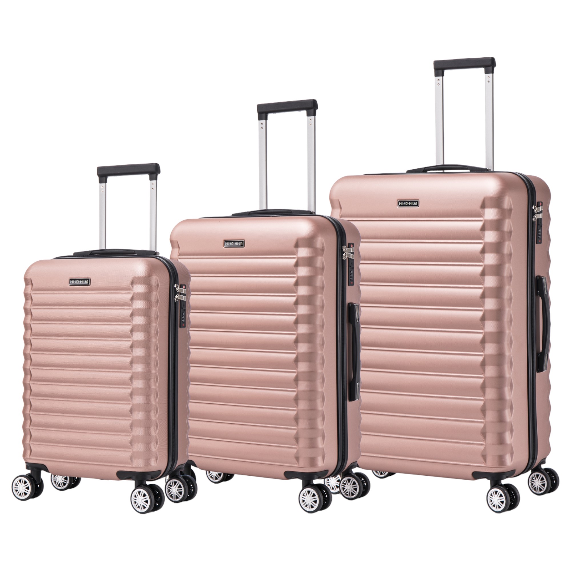 Conjunto de Maletas de Viaje Elegantes: Carcasa Ligera de PP, Cerradura Numérica, 4 Ruedas Giratorias 360°, Asa Telescópica de Aluminio Juego de Maletas Set Trolley Maleta Cabina（6999 M4 M005 8002 8008 FLASH-8 ）