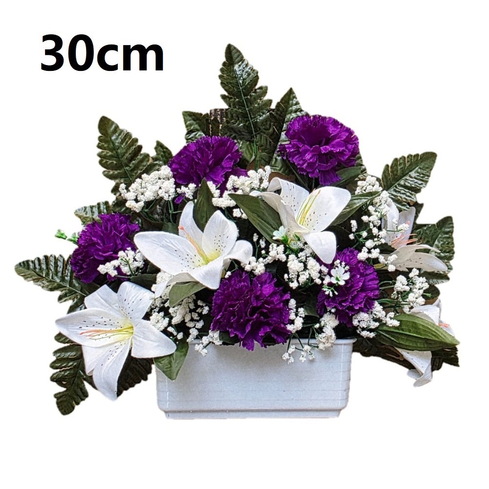 Flores artificiales para cementerio,Centro Flores para santos duraderas de tela con maceta,Gerimport,Envios desde España