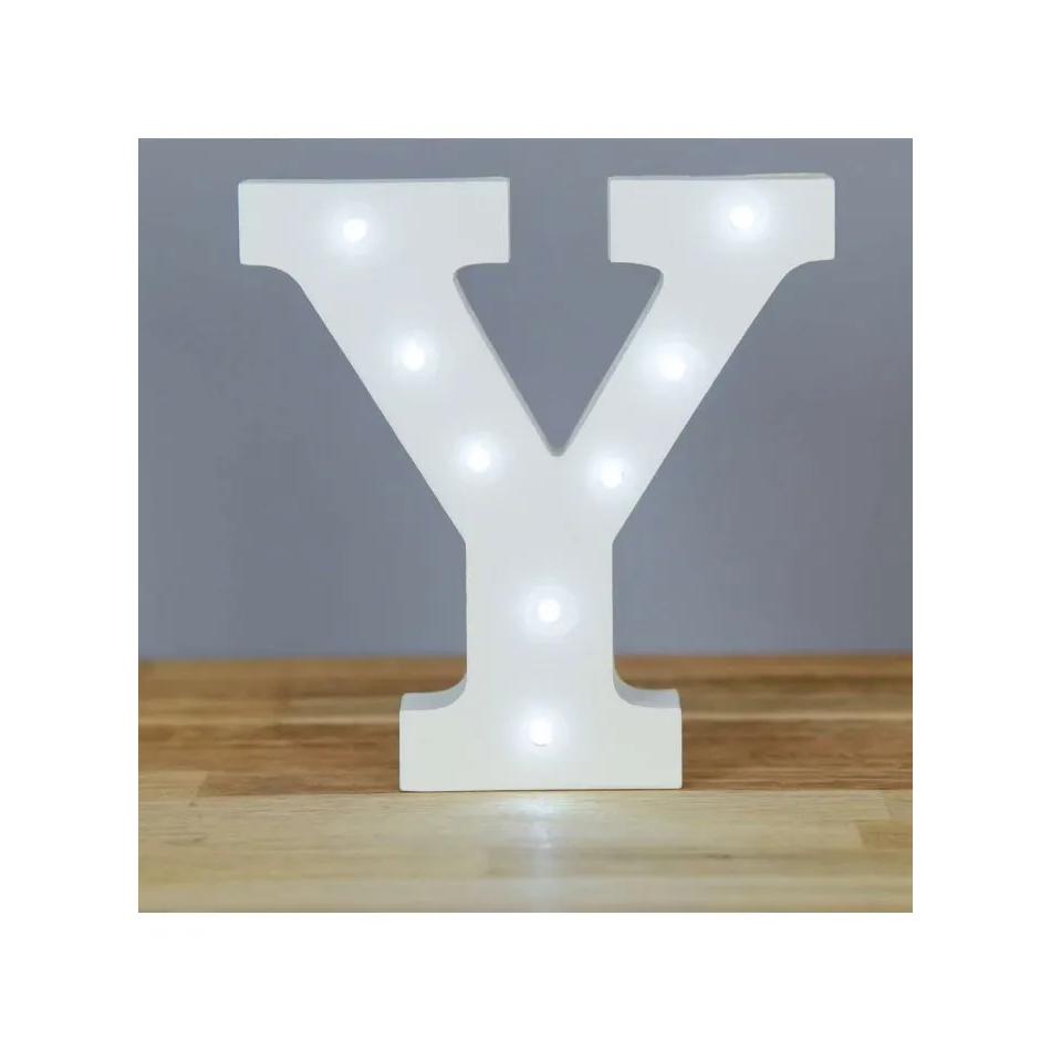 Letra de luz LED decorativa, letras del alfabeto de madera, funciona con pilas, para fiestas, bodas, decoración – Sweet Home