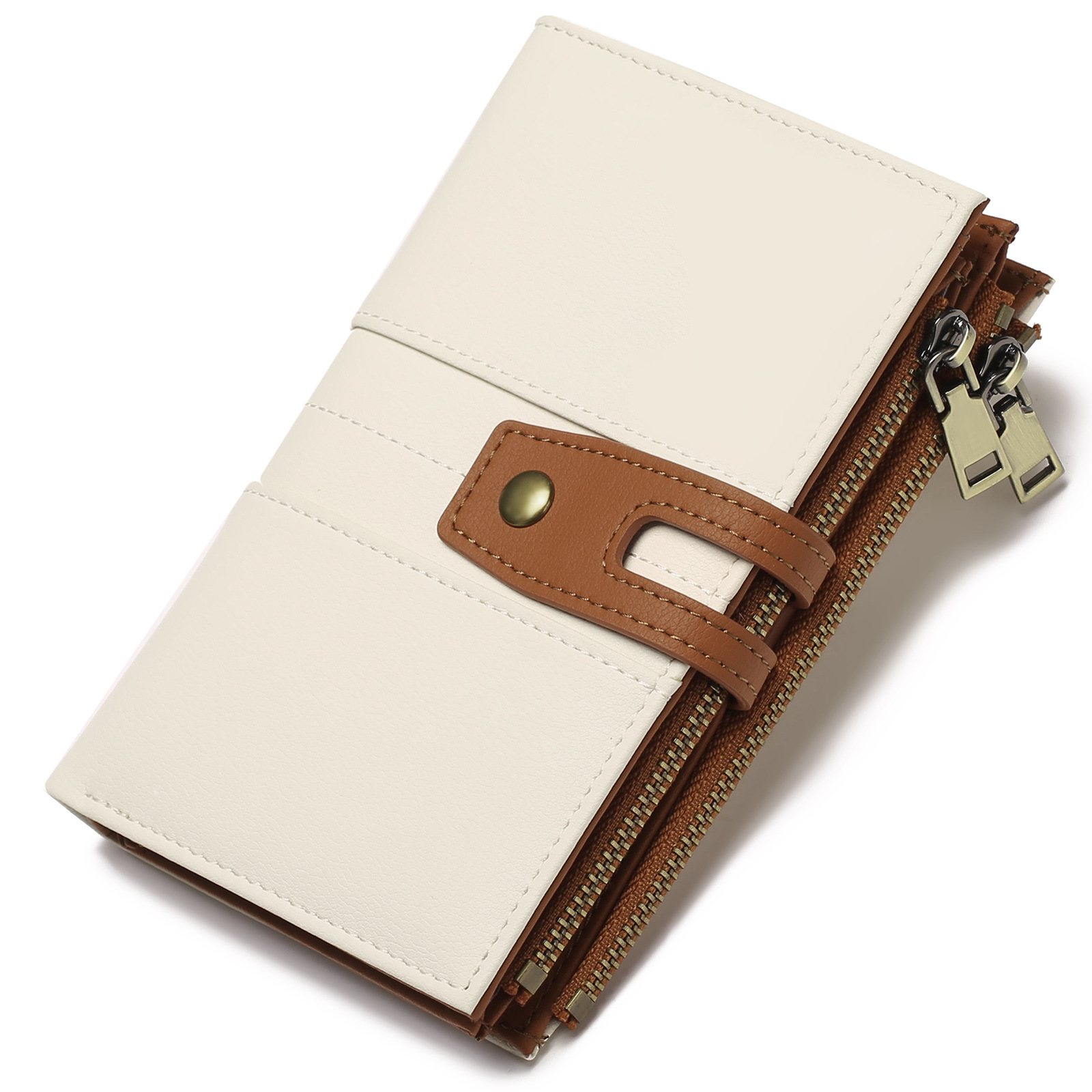 Cartera compacta para mujer (con función antirrobo RFID) – Cartera triple con ranura para tarjeta de crédito y ventana para identificación – Estilo clásico