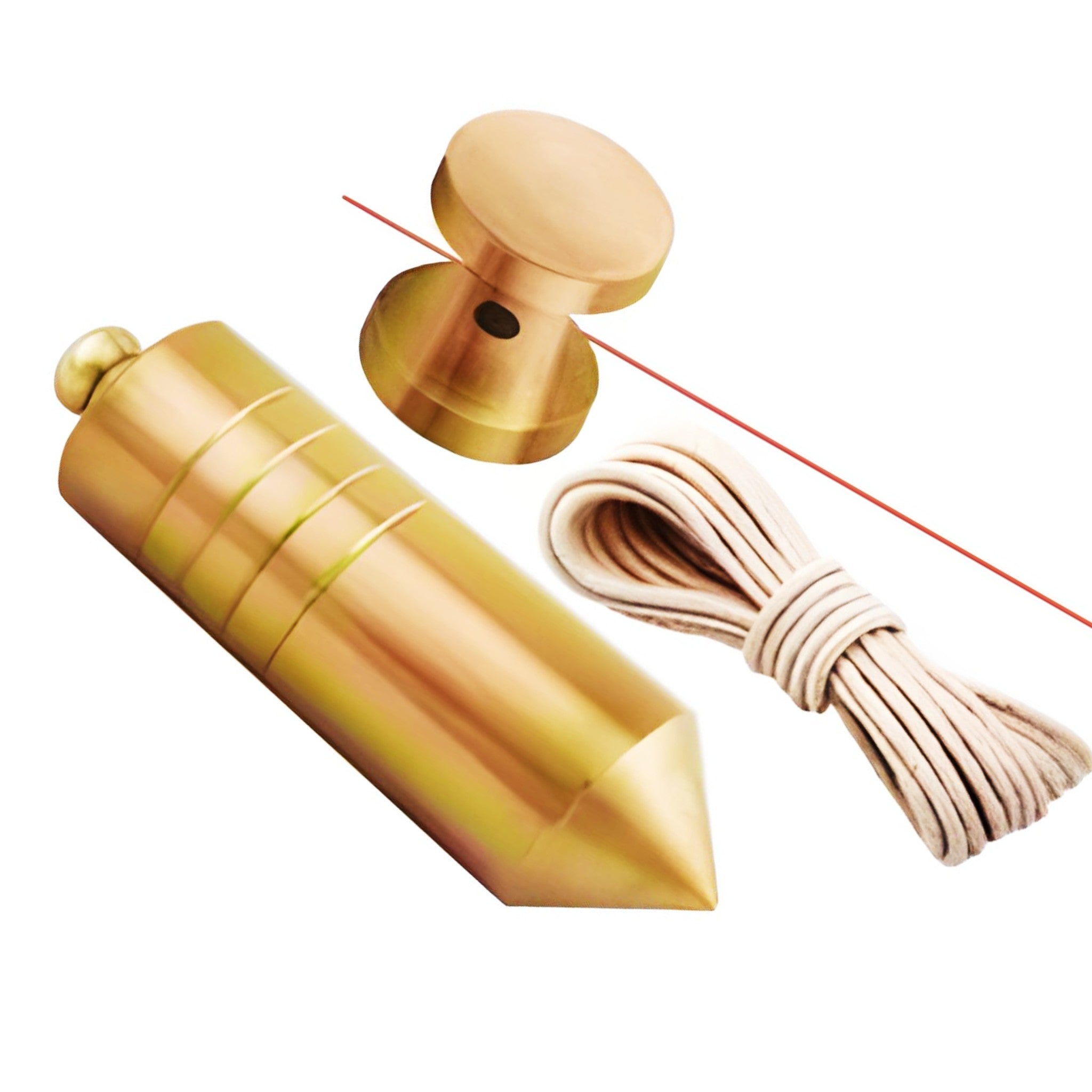 BricoLoco.com Plomada de albañil de acero tratamiento zinc anticorrosión con cuerda de nylon para trabajos de construcción, metalurgia, carpintería. Nuez de hierro Plomadas de albañil
