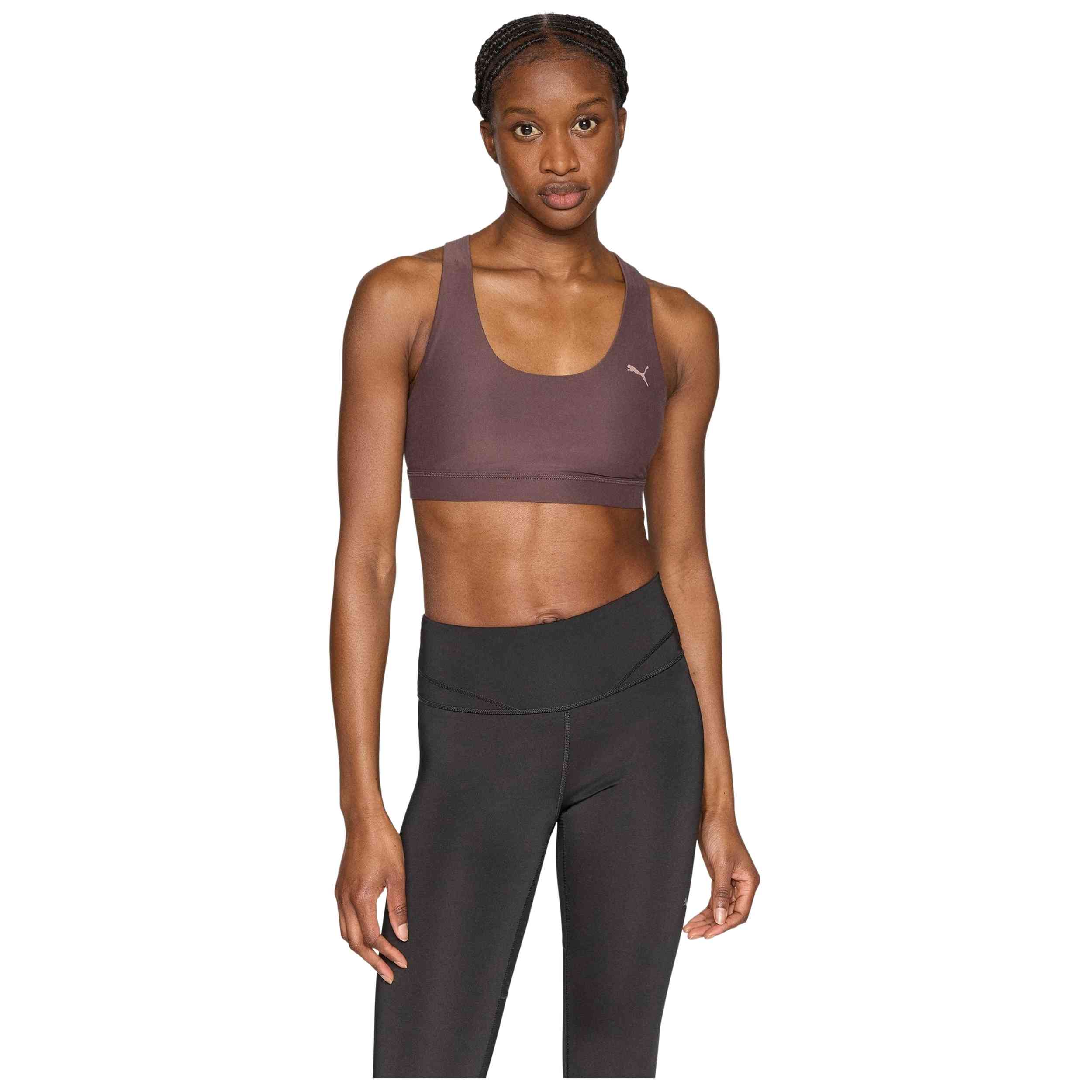 Top Puma modelo Cloudspun Bra - Mid en color Marrón