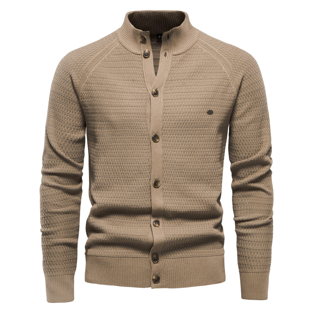 TK Cárdigan de color liso para otoño/invierno, suéter de hombre, suéter de negocios, prenda de punto