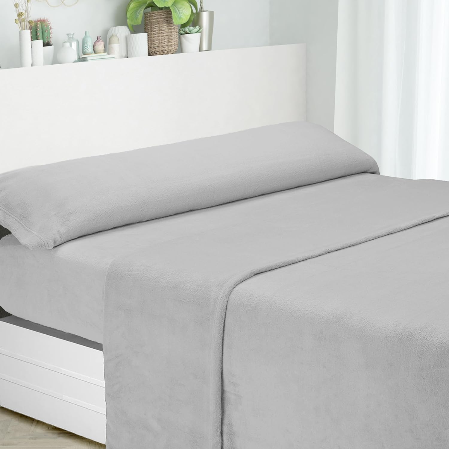 Juego de Sábana Coralina Cama 90/105/135/150/180, set de 3 Piezas Sabana Bajera Ajustable, Sabana Encimera y Funda Almohada, Sabana Invierno, Sabana Termica, 100% Polister