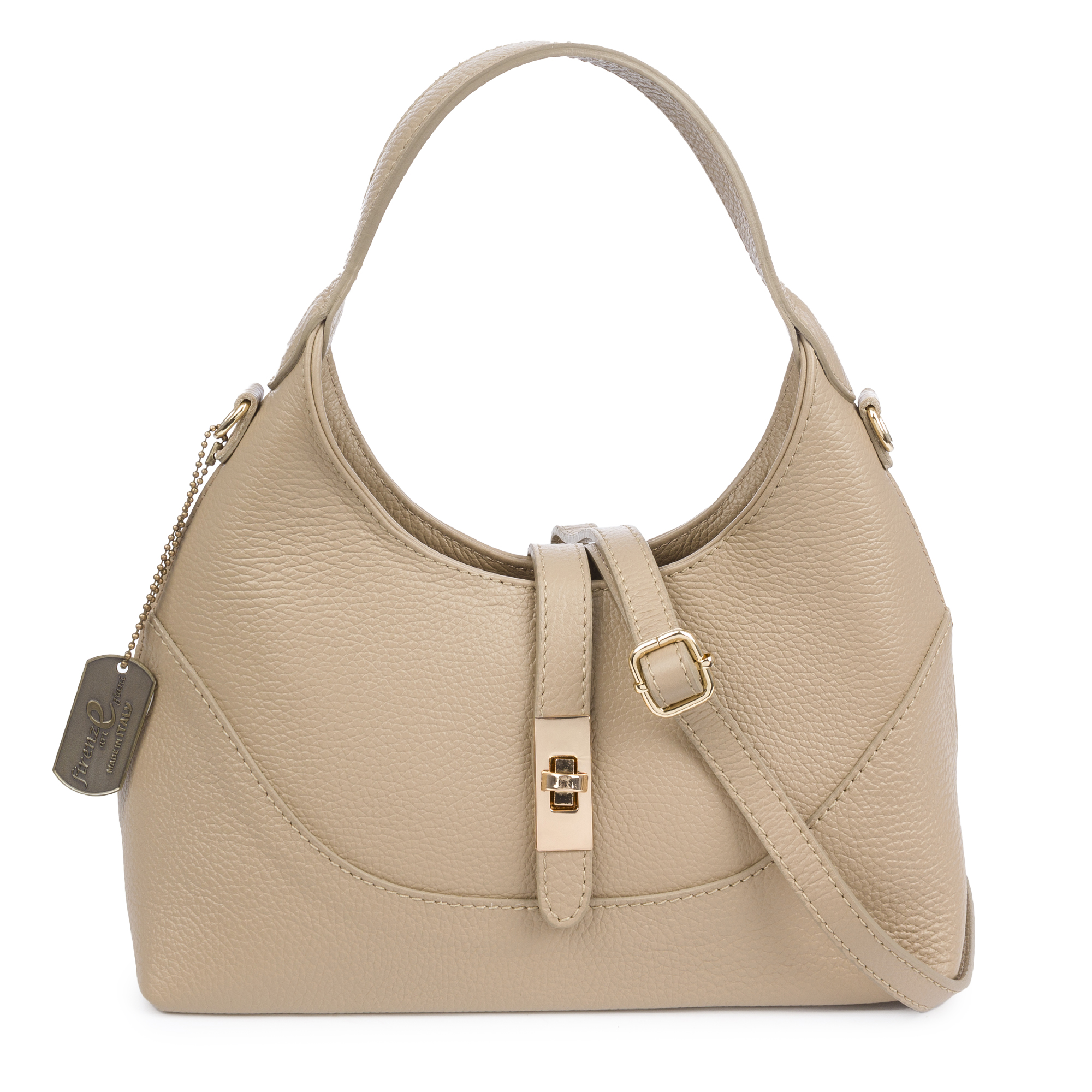 FIRENZE ARTEGIANI Belgioioso Bolso de hombro Mujer. Piel auténtica Dollaro Fabricado en Italia 29x12,5x16 Cm.