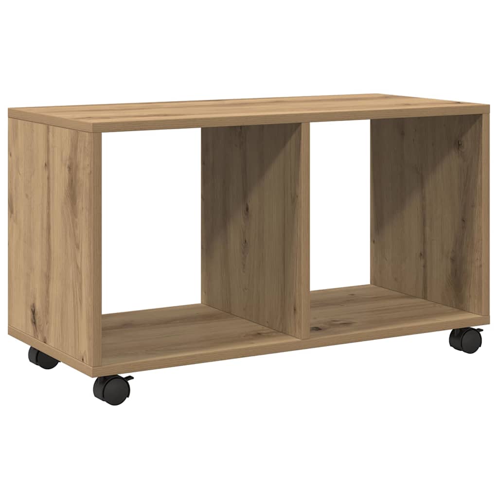 vidaXL Armario con ruedas madera ingeniería 72x33x42,5 cm en color Roble Sonoma/artisian oak/Blanco y más | almacenamiento funcional diseño moderno para baño dormitorio sala