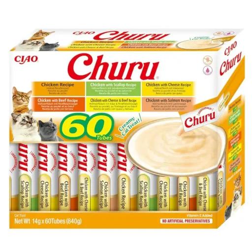 CHURU Snacks Variedades De Pollo para Gatos (Gatos , Comida , Comida húmeda) - 60x14 gr