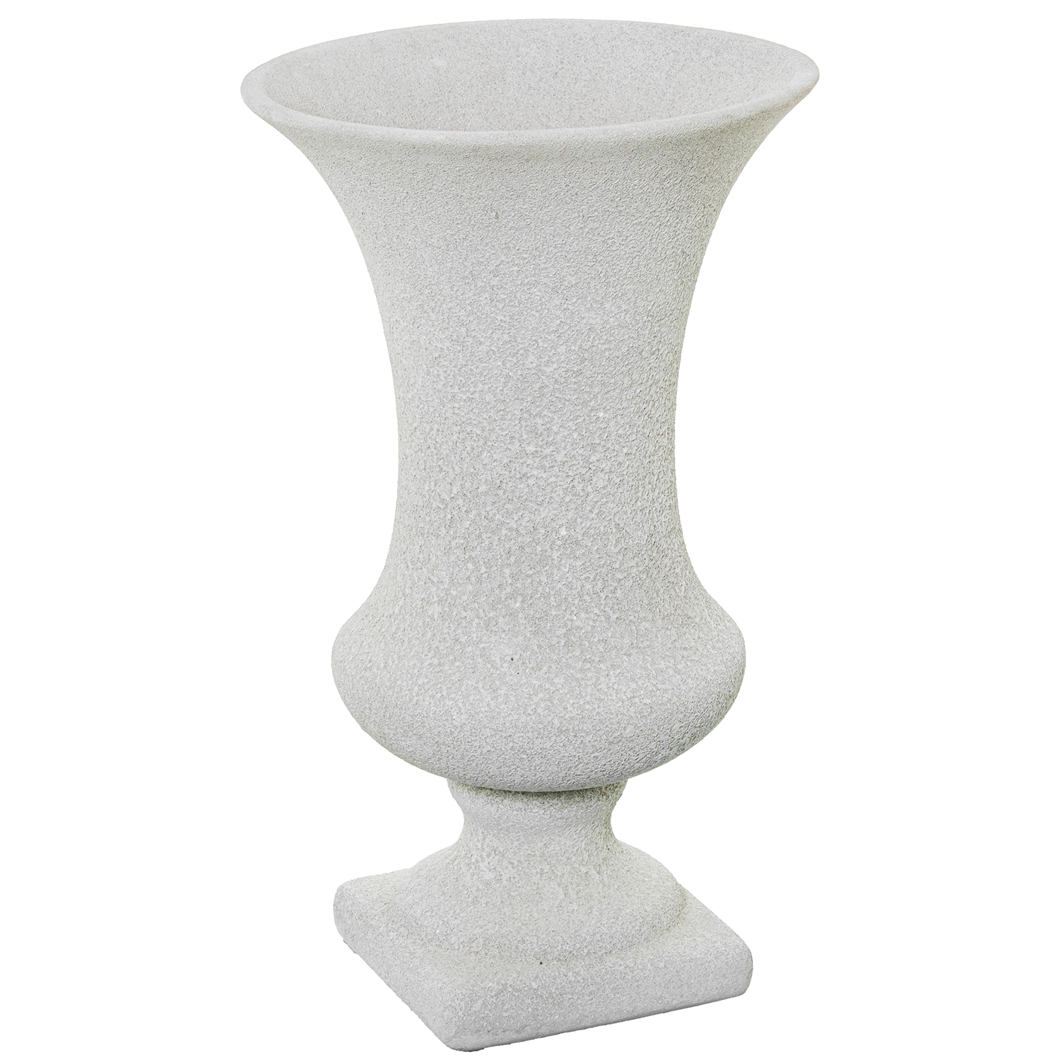 Jarrón con pie cerámica 44 cm gris arena, medidas 25x44 cm Fijalo