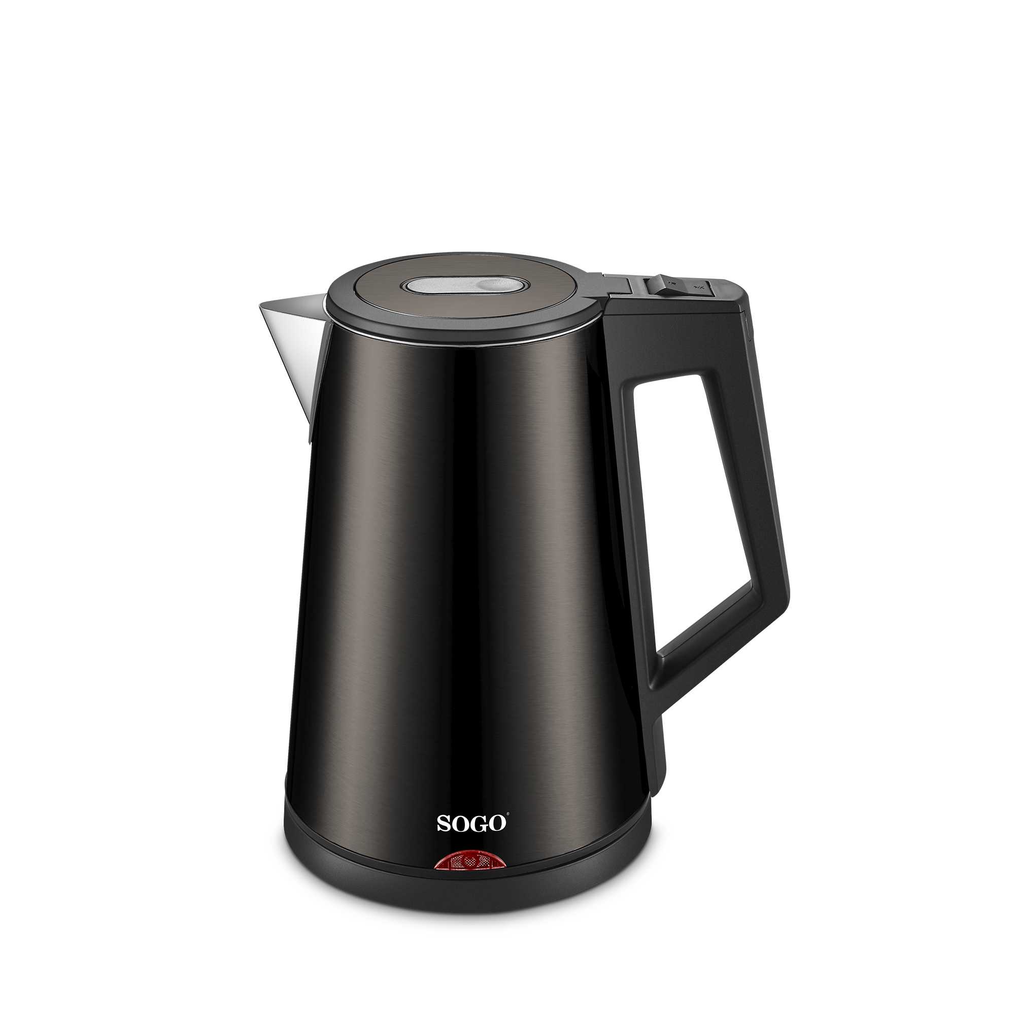 Sogo - Hervidor de agua eléctrico inalámbrico 1,7 L de acero inoxidable con función mantenedor a 55 °C y seguridad Cool Touch