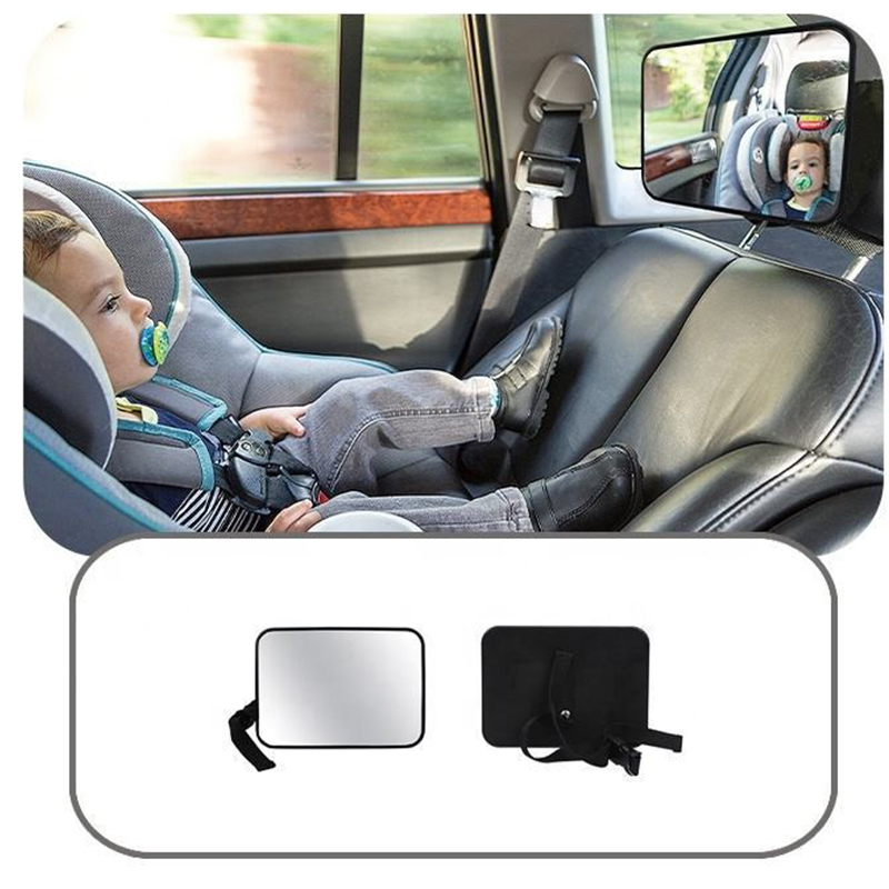 EAFC-Espejo ancho ajustable para asiento trasero de coche, Monitor de seguridad cuadrado para bebé y niño, Interior de coche