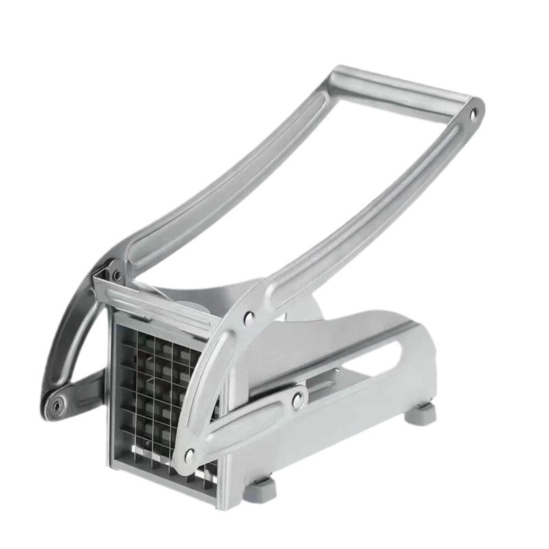 TK Cortador de patatas fritas de acero inoxidable - Cortador de patatas de calidad comercial con ventosas - Picadora de verduras multiusos para patatas, zanahorias, pepinos - Artilugio de cocina con cuchillas intercambiables para cortar en rodajas