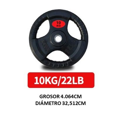 Fit-Force Discos de Pesas Olímpica 51mm Hierro Fundido con Revestimiento de Caucho - Protección de Caucho