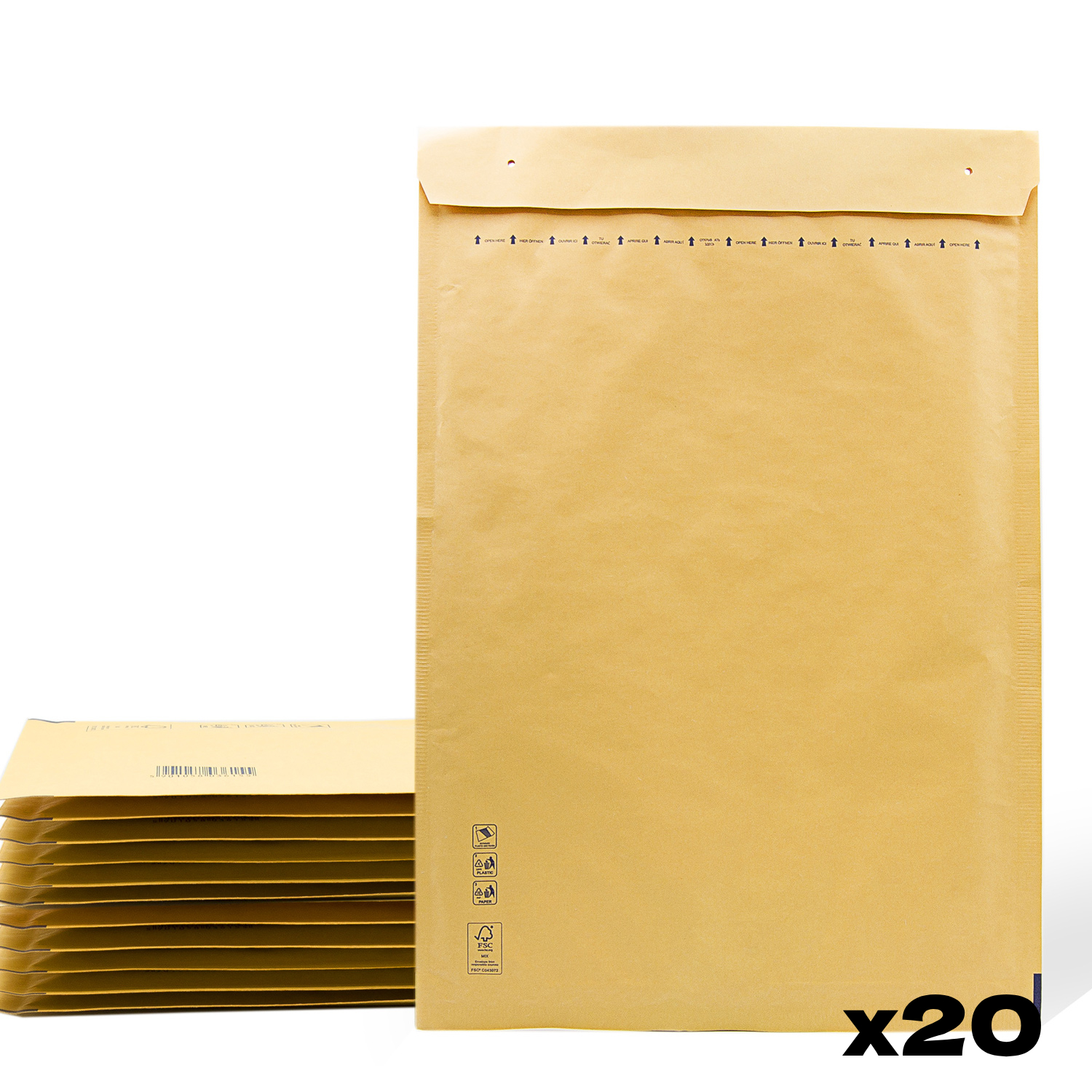 Sobres Acolchados, Sobres de Burbujas, Sobres Acolchados de Burbujas Kraft con Cierre Autoadhesivo, Bolsas para Envíos de Ropa, Sobres Acolchados Kraft - SIDI
