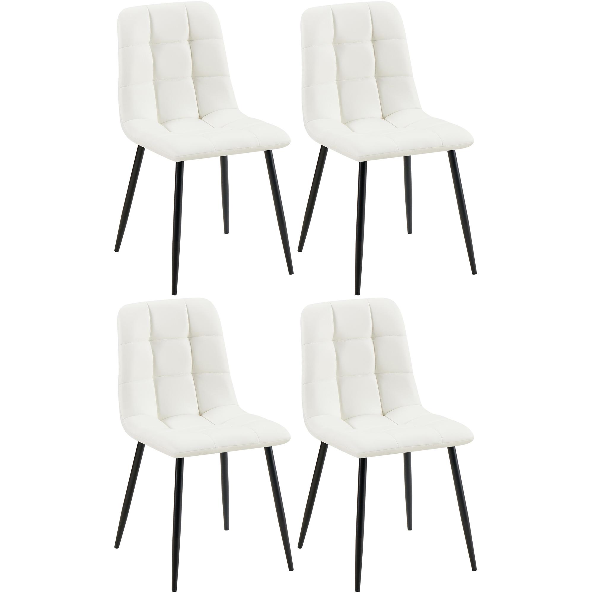 Set de 4 sillas de comedor Antibes en polipiel Blanco