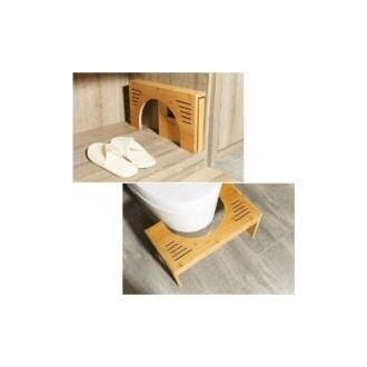 CA Reposapiés de baño en forma de C con altura ajustable, taburete de baño de bambú fisiológico, de DEBUNS