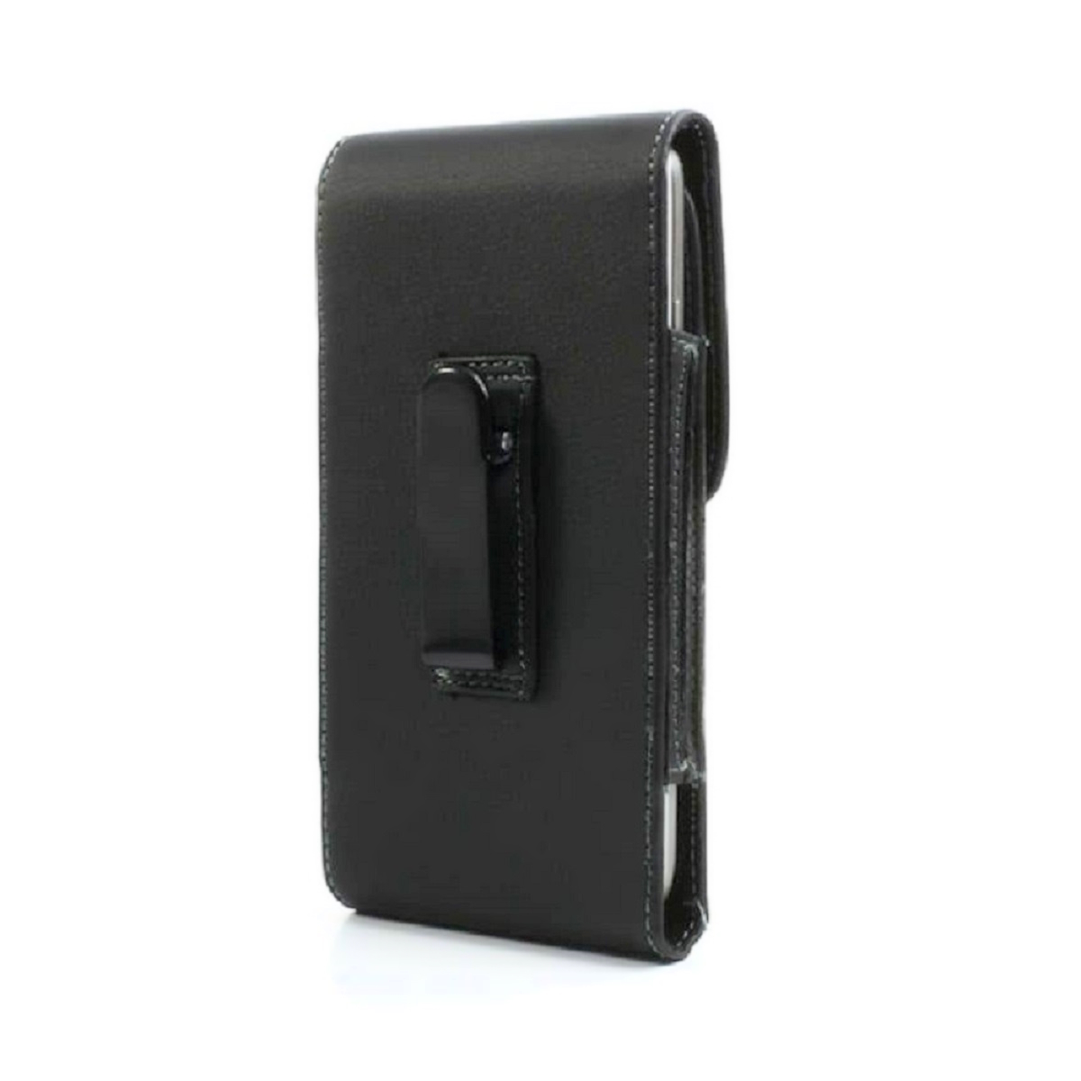 para Motorola One 5G Ace (2021) Funda Cinturon Clip Metal Vertical Piel Sintetica - Negro