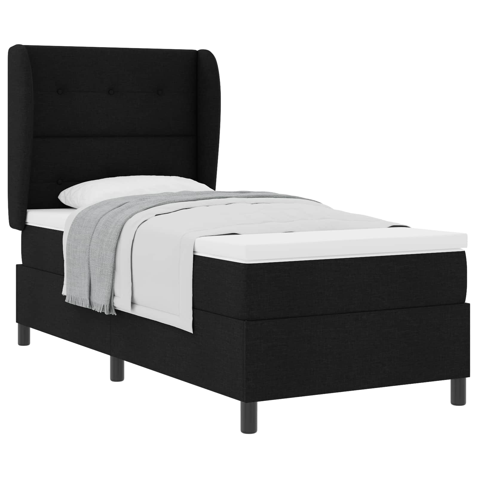 vidaXL Cama tipo Box Spring con cabecera 90 x 200 cm tela Multicolor